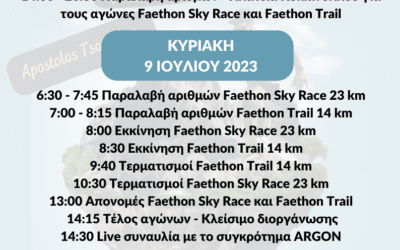 Πρόγραμμα 12ου FAETHON SKY RACE «APOSTOLOS TSOUREKAS”